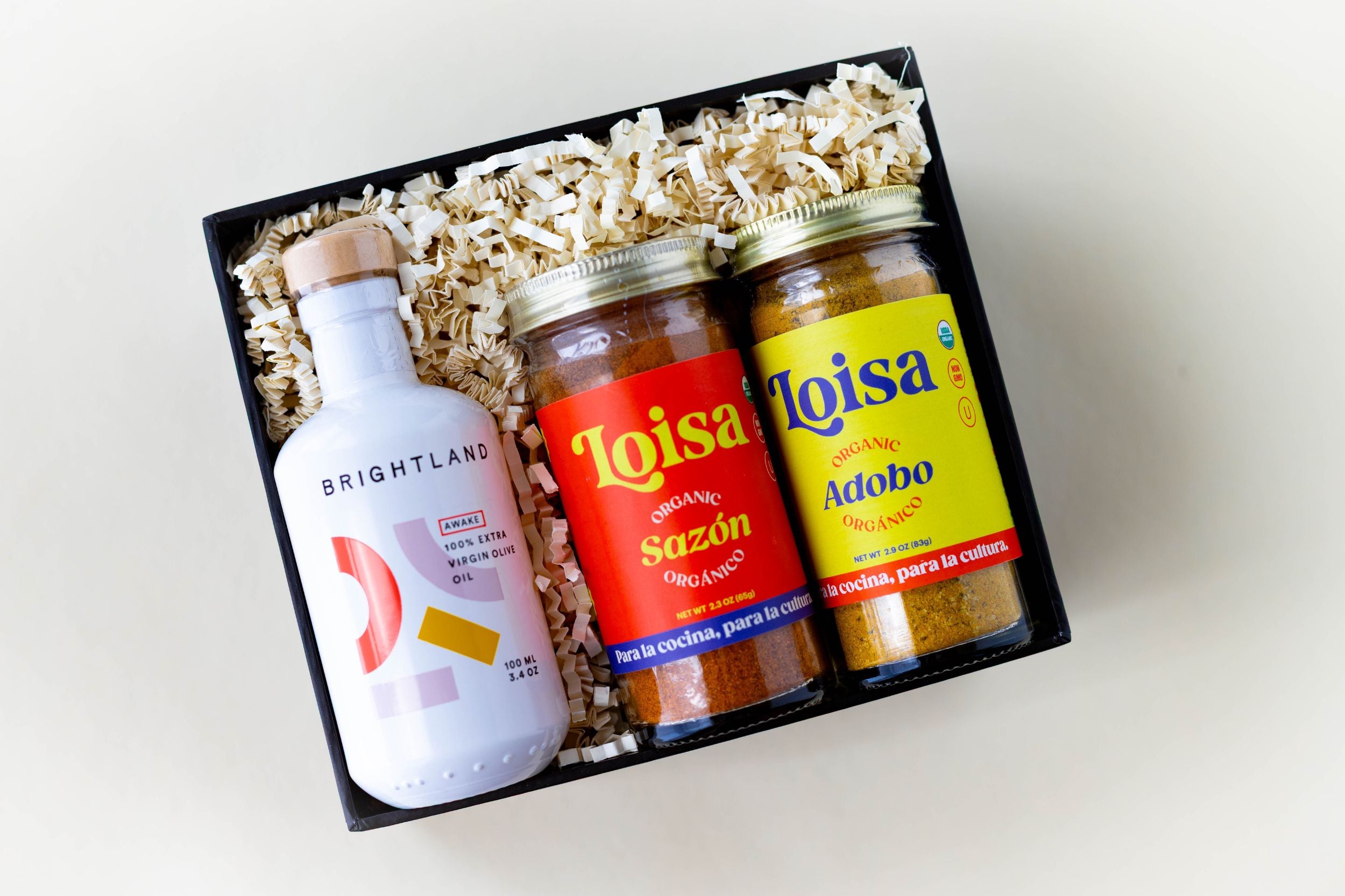 Organic Sazón, Adobo + Olive Oil Gift Set – Boxed in Black