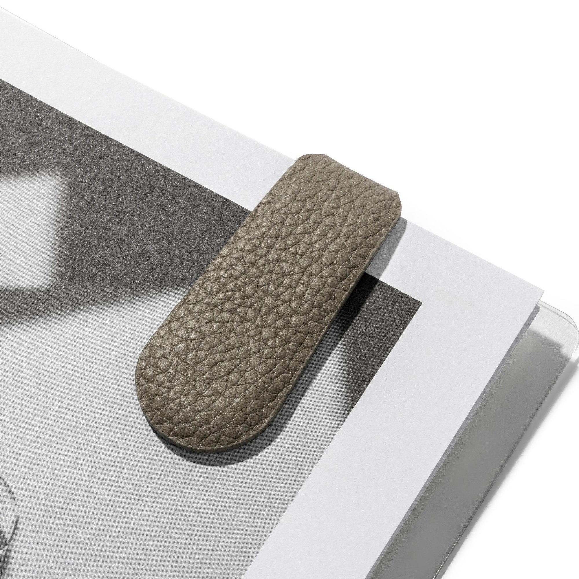 Magnetic Leather Clip - Taupe