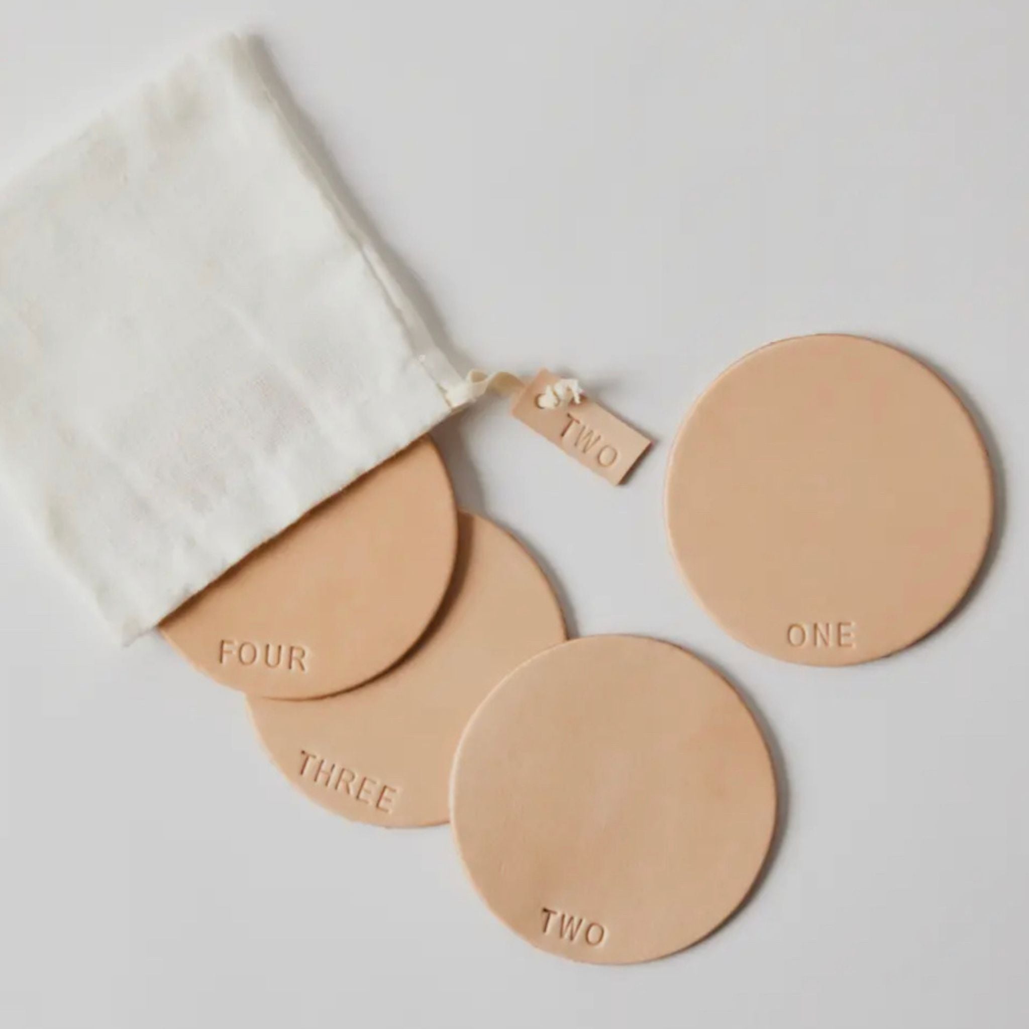 Leather Coasters - NUMBERS