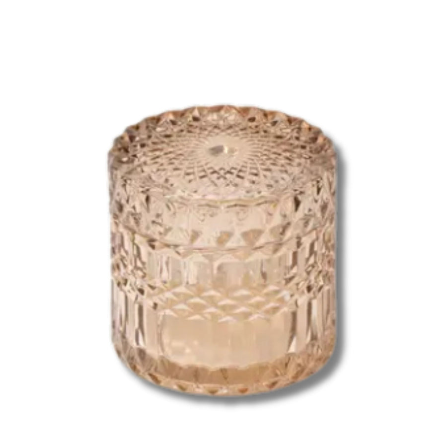 Diamond-Cut Glass Candle - Champagne