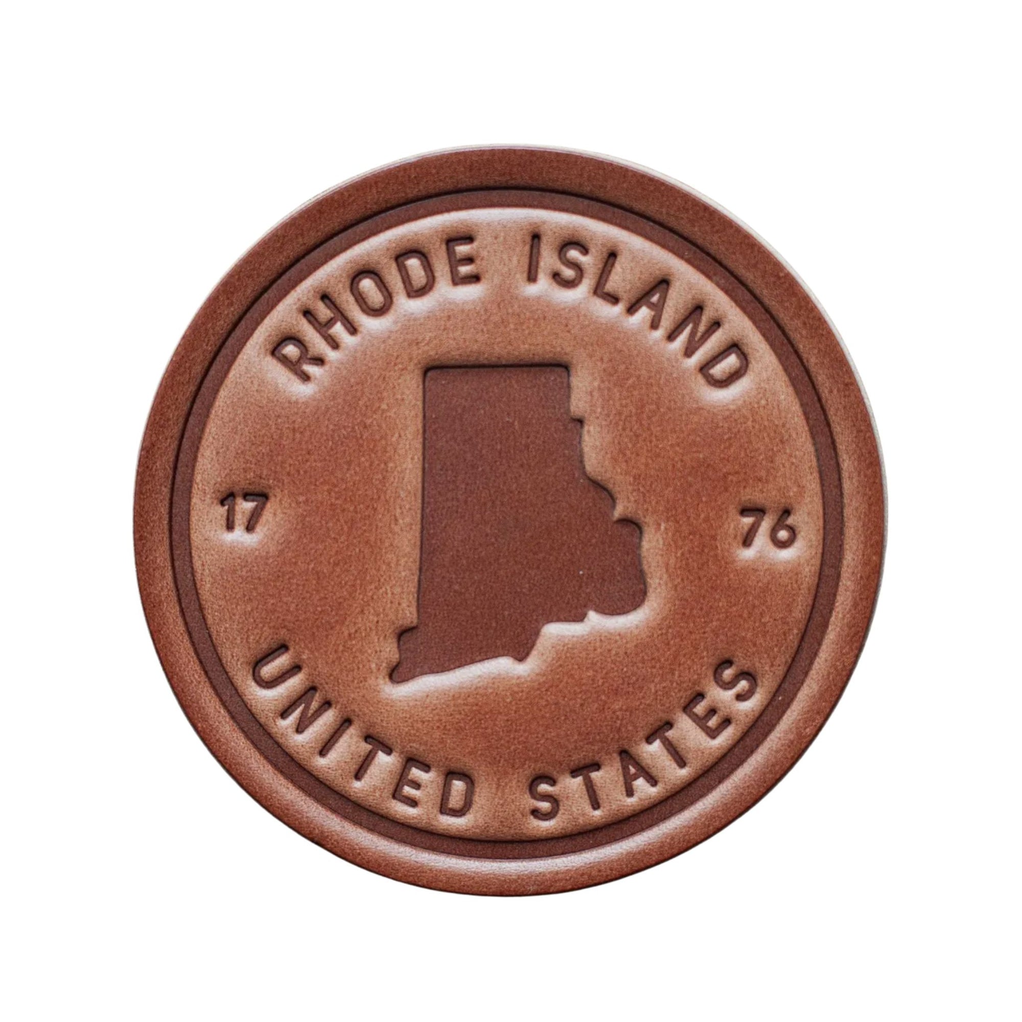 Rhode Island Leather Coaster