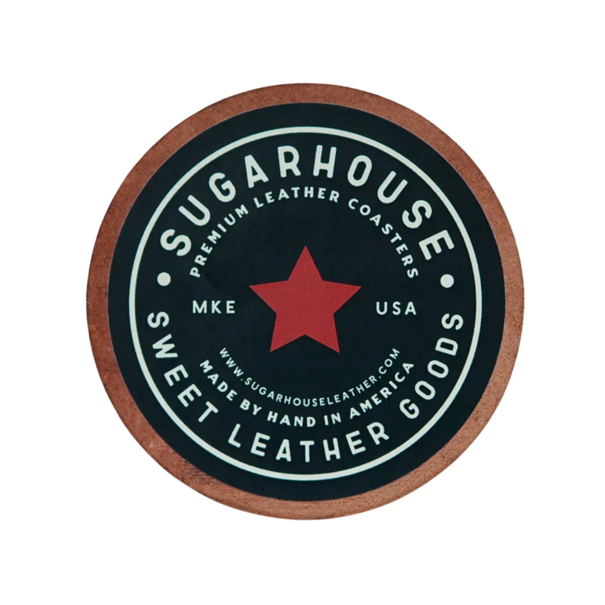 Rhode Island Leather Coaster